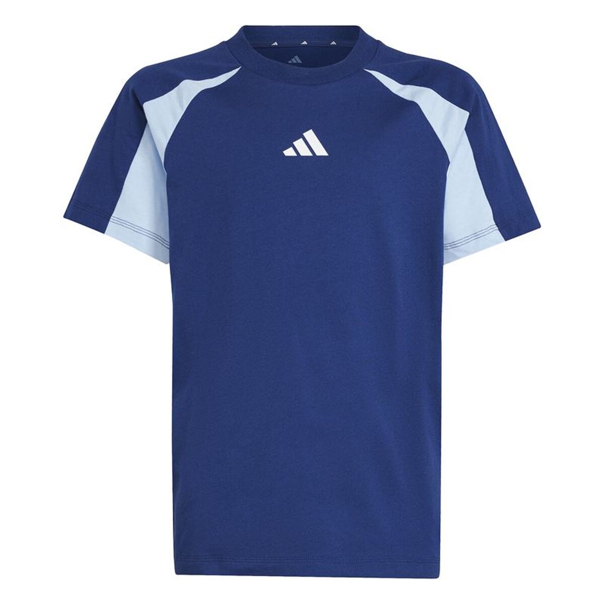 T-Shirt met Korte Mouwen voor kinderen Adidas JD0060 Blauw