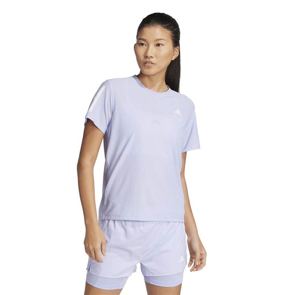 Dames-T-Shirt met Korte Mouwen Adidas Own the Run Lavendel Running