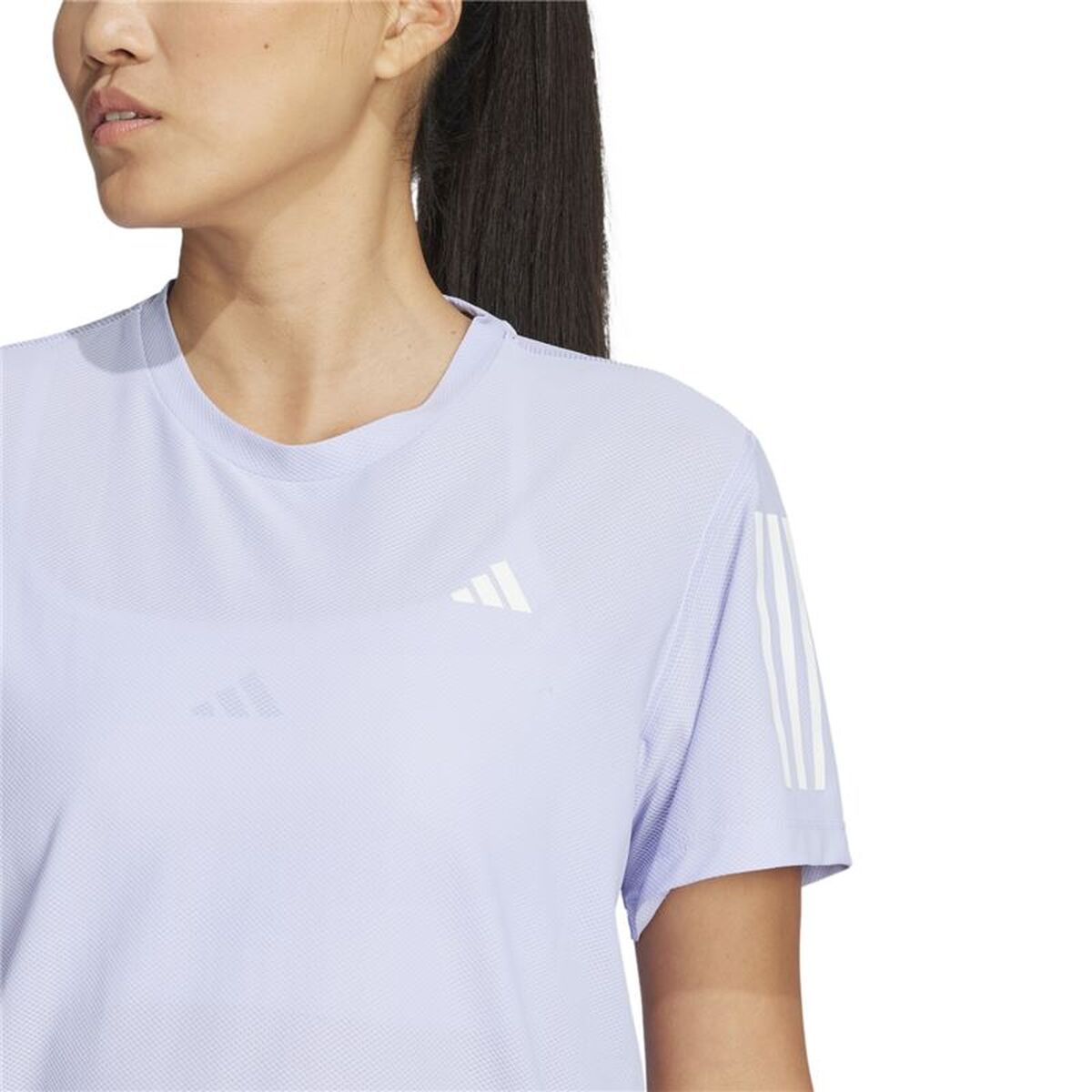 Dames-T-Shirt met Korte Mouwen Adidas Own the Run Lavendel Running