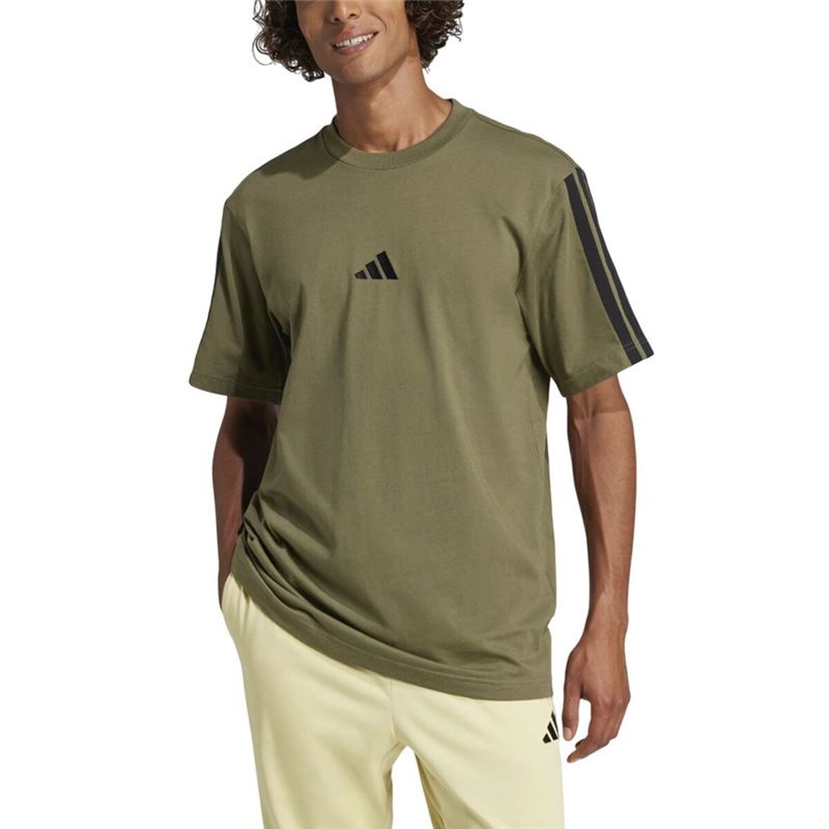 Mens Short Sleeve T-Shirt Adidas JW1947 Olive