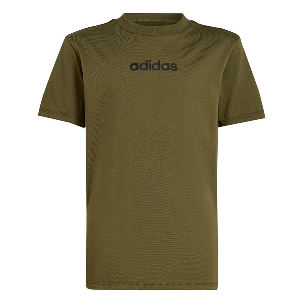 T-Shirt met Korte Mouwen voor kinderen Adidas Lin 160 Zwart Kaki