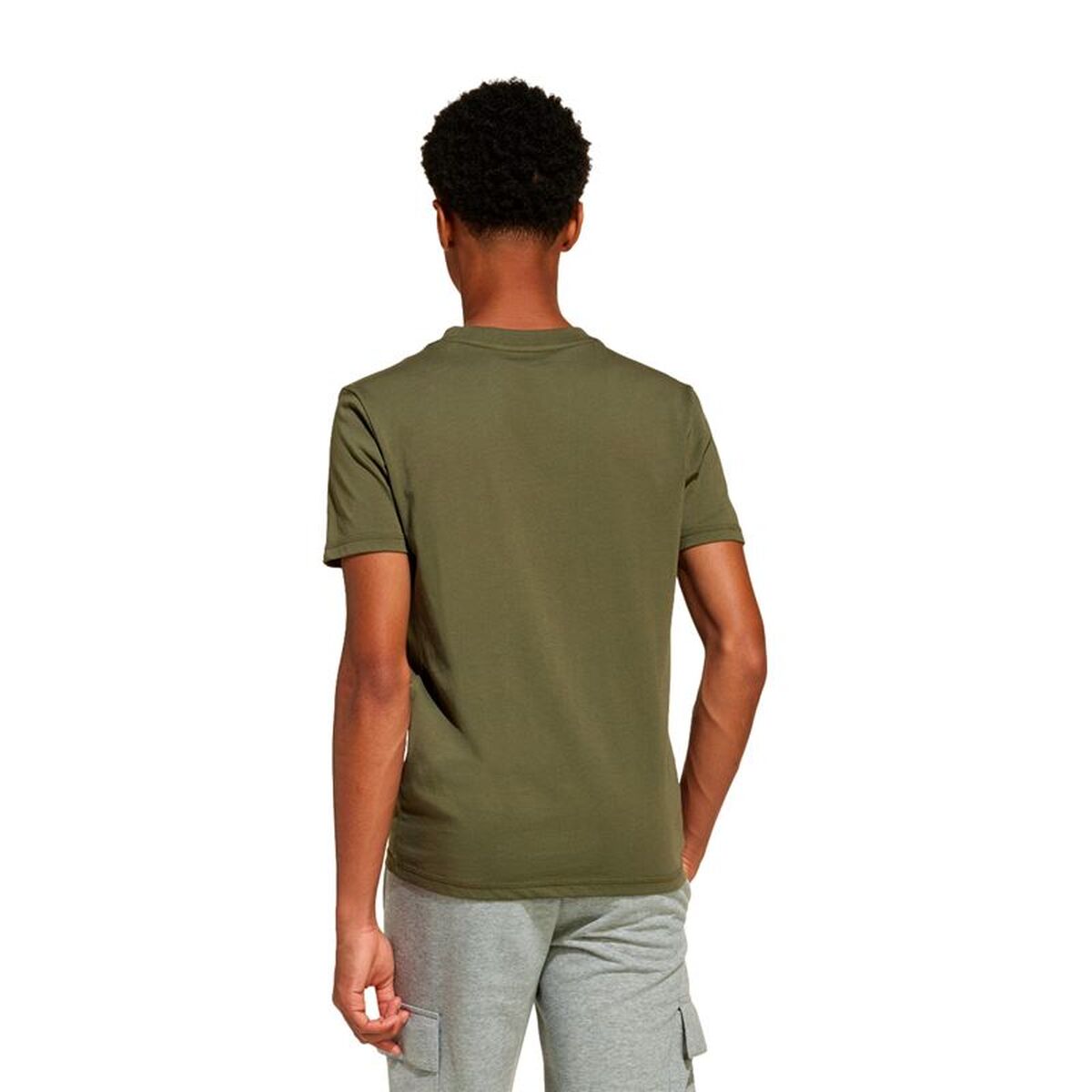 T-Shirt met Korte Mouwen voor kinderen Adidas Lin 160 Zwart Kaki