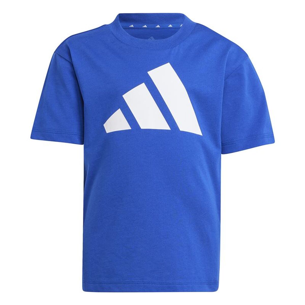 T-Shirt met Korte Mouwen voor kinderen Adidas Big Logo Blauw Wit