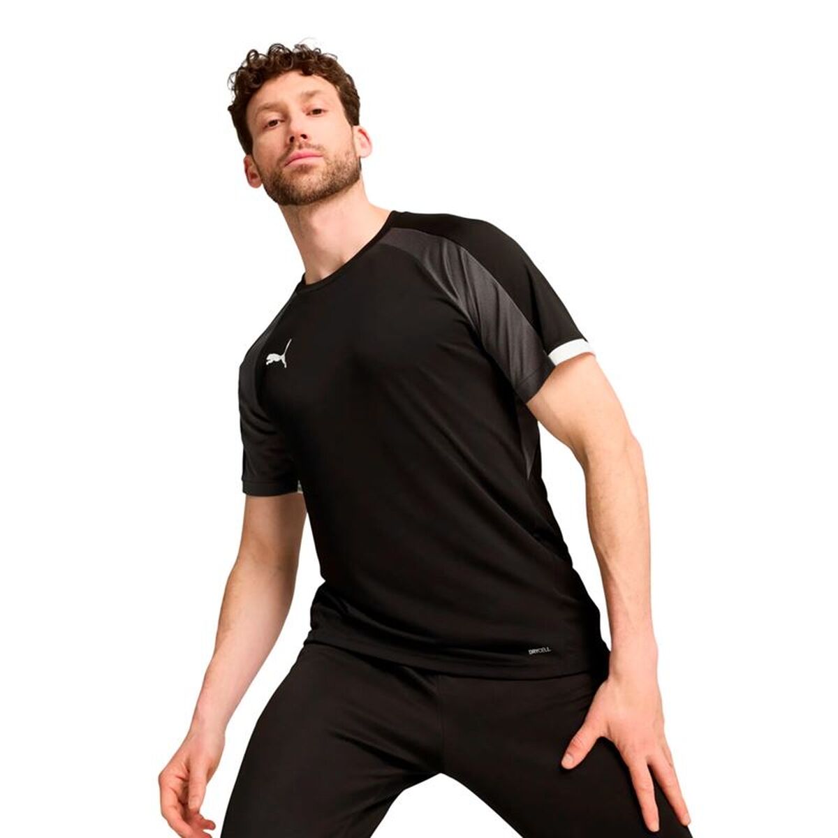 Men’s Short-sleeved Football Shirt Puma Individual liga Black