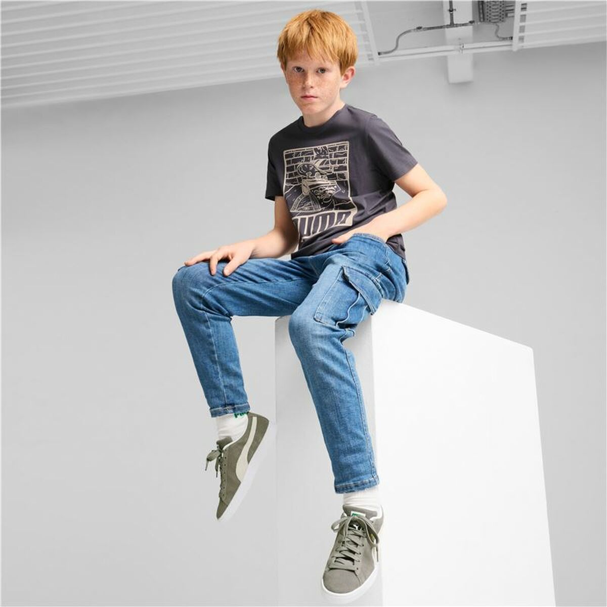 T-Shirt met Korte Mouwen voor kinderen Puma Paars