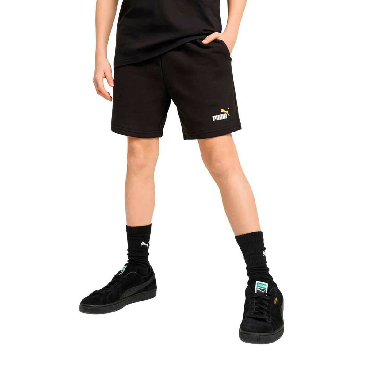 Short de Sport pour Enfants Puma ESS 2 COLOR No. 1 Logo Shorts TR B Noir