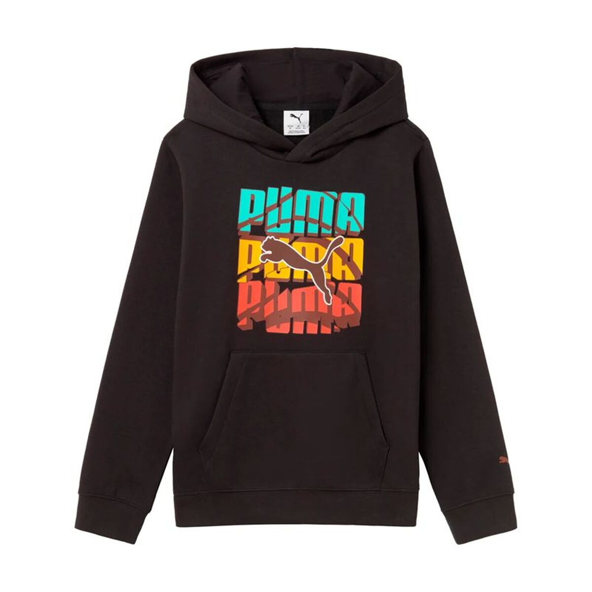 Kinderhoodie Puma Graphic Logo Colour Zwart