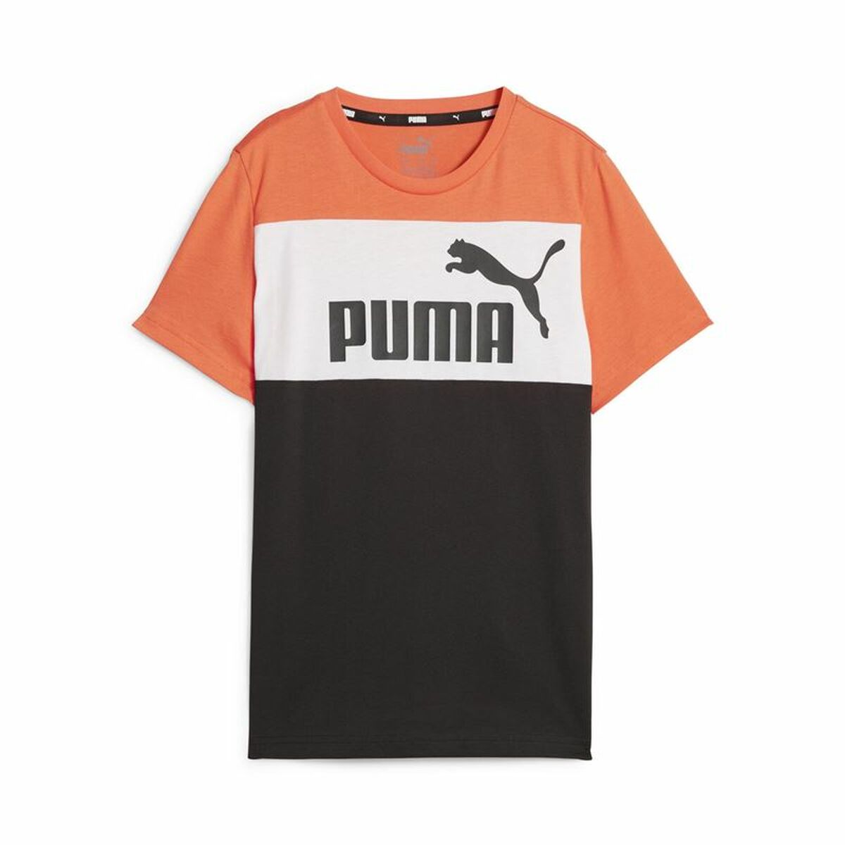 T shirt à manches courtes Enfant Puma Ess Block Noir Orange