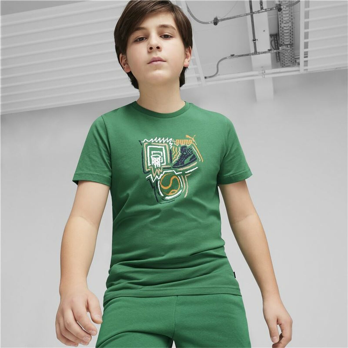 T-Shirt met Korte Mouwen voor kinderen Puma Graphic