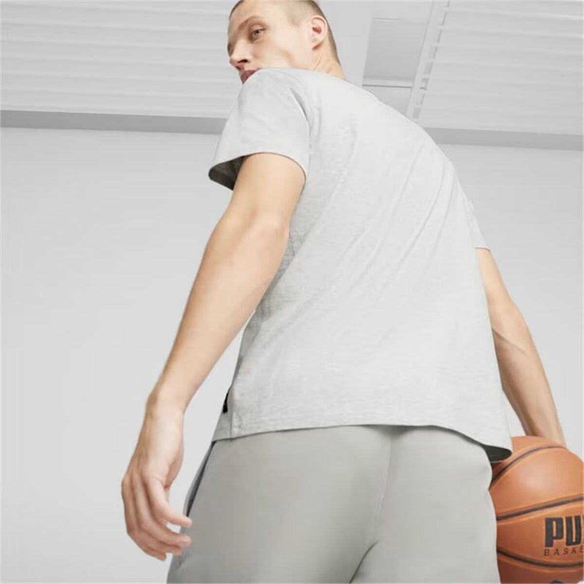 Heren-T-Shirt met Korte Mouwen Puma The Hooper 3 Lichtgrijs