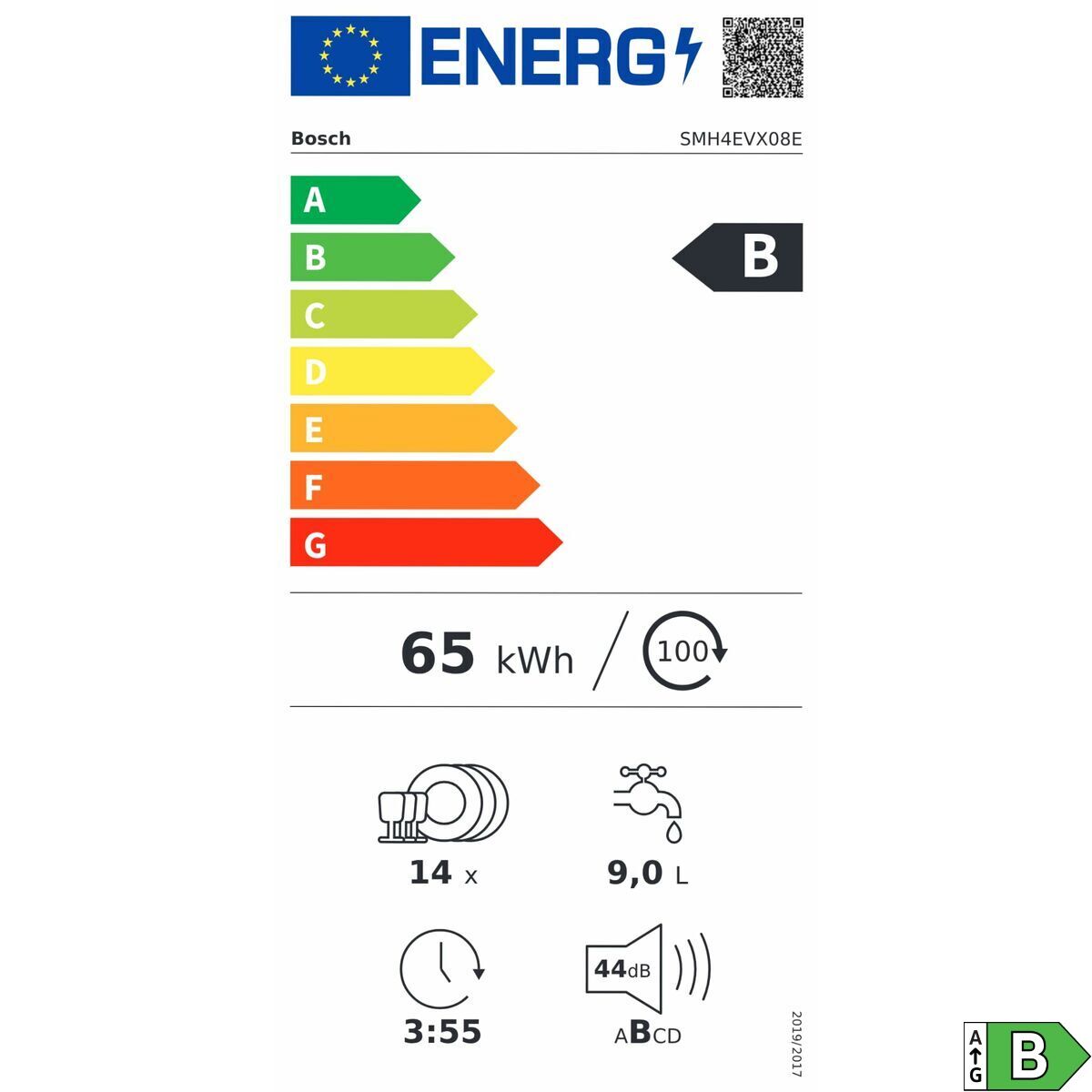 Geschirrspüler BOSCH SMH4EVX08E 6P 3ªB 44dBA INT (Restauriert A) - Thumbnail 2