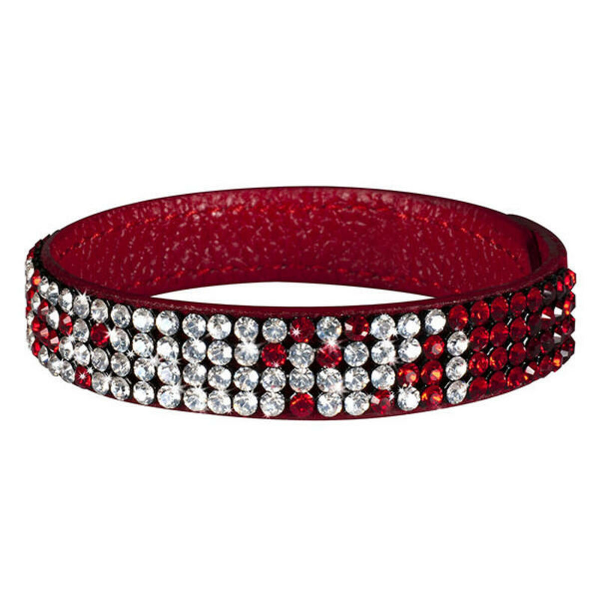 Bracelet Femme Glamour GBR1-055 (21 cm) Rouge Cuir (18 - 19,5 cm)