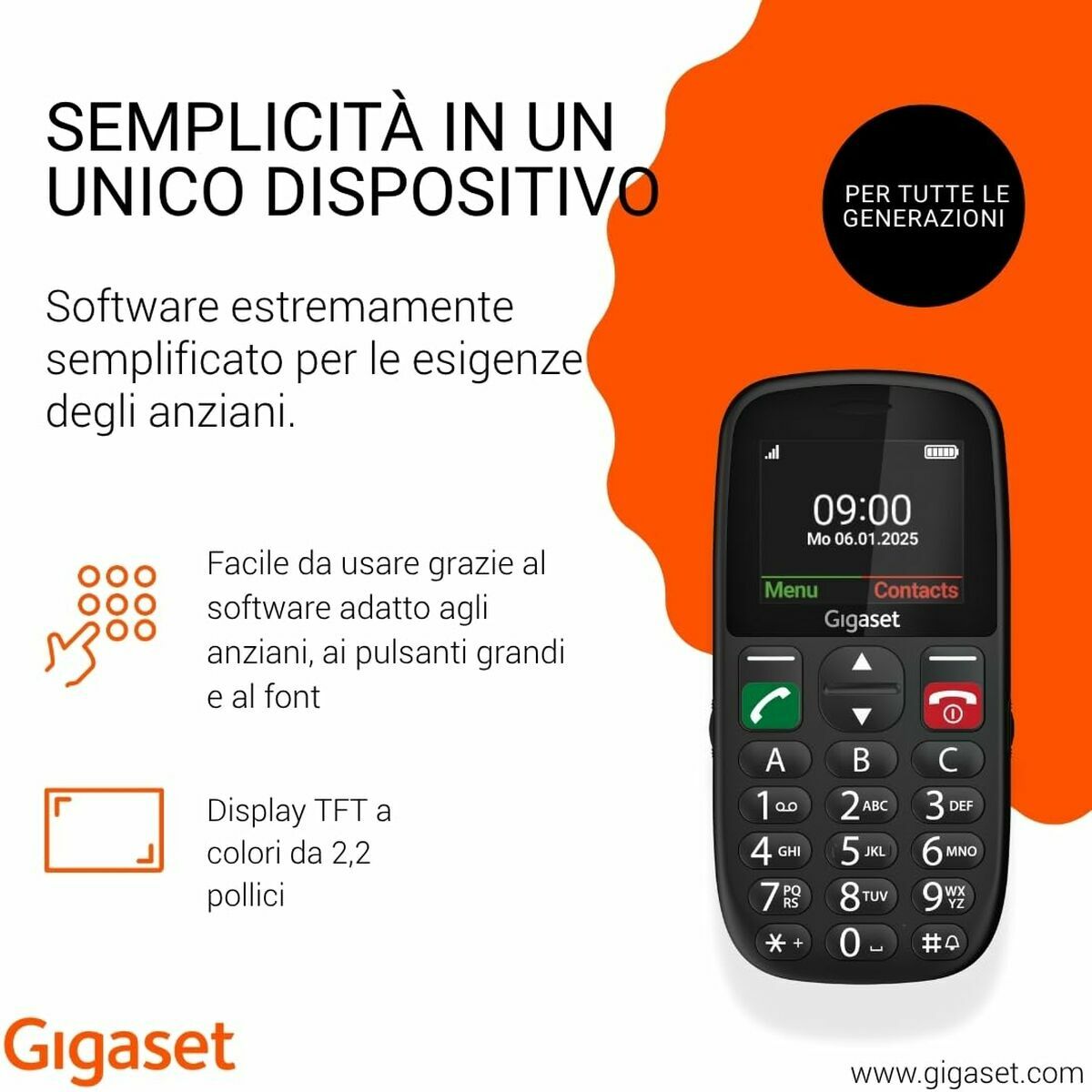 Picture of Smartphone Gigaset GL395 2,2" 32 MB RAM Black