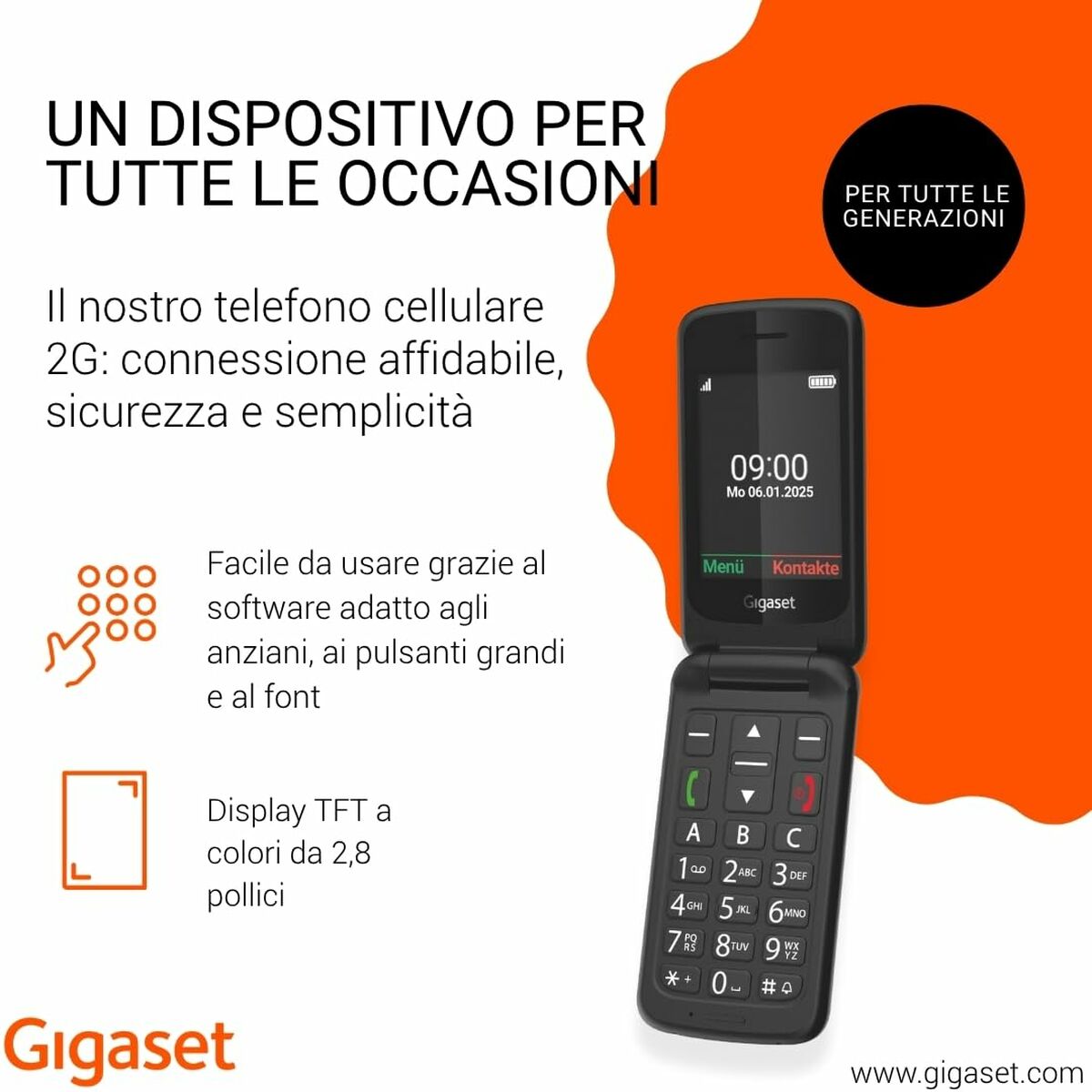 Afbeeldingen van Smartphone Gigaset S30853-H1231-R101 2,8" Black