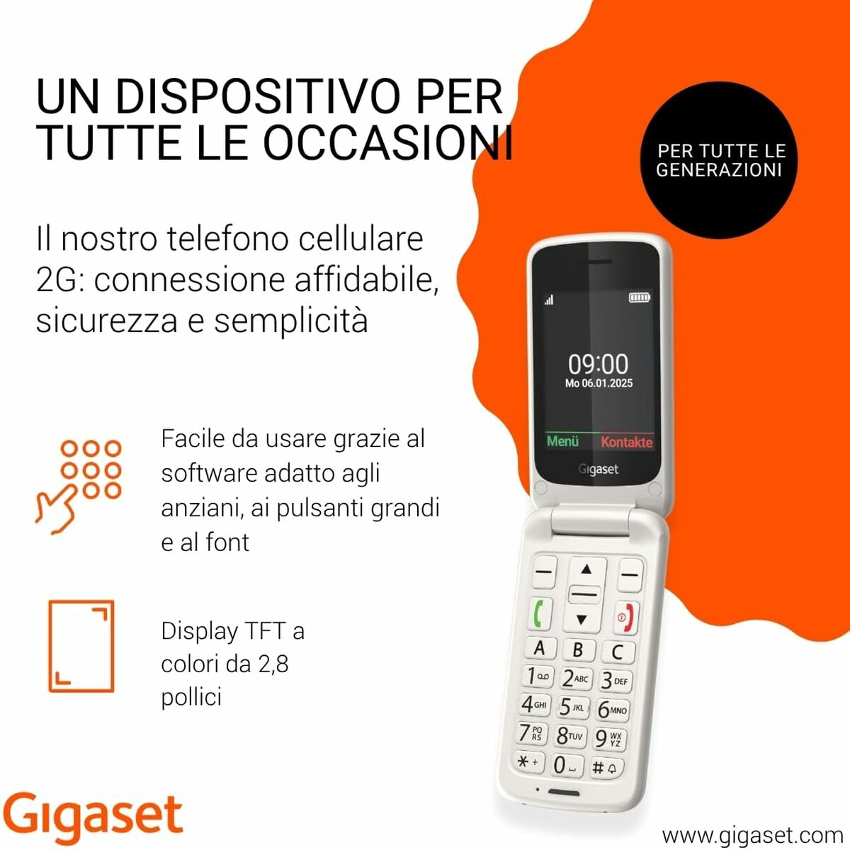 Afbeeldingen van Smartphone Gigaset S30853-H1230-R104 2,8" White
