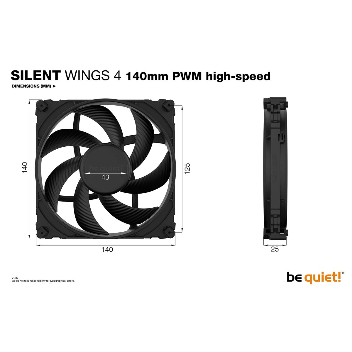 Obrazek Box Ventilator Be Quiet! SILENT WINGS 4 (1 Unit)