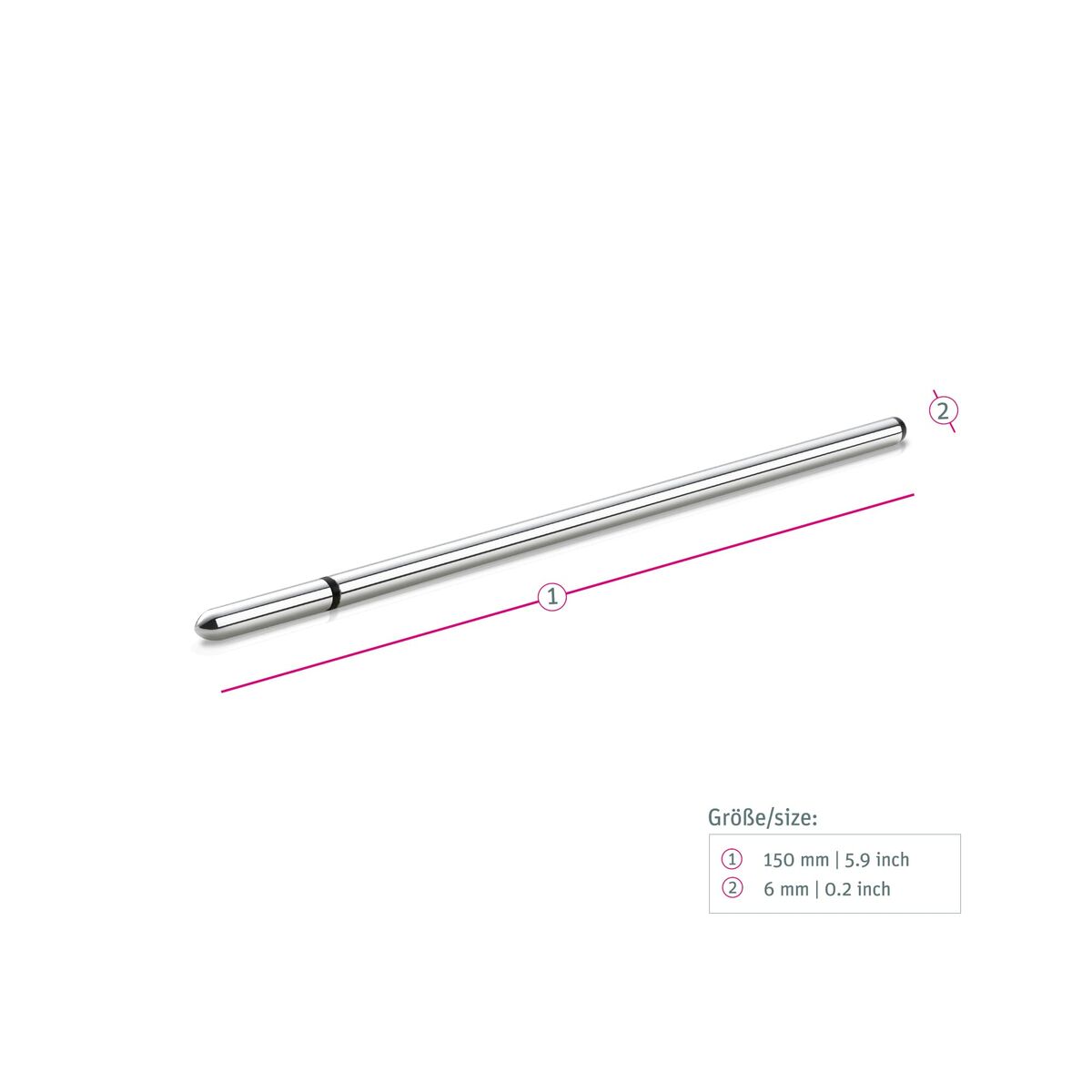 Dilatátory Thin Finn Urethral Sound Mystim MS46190 Stříbřitý