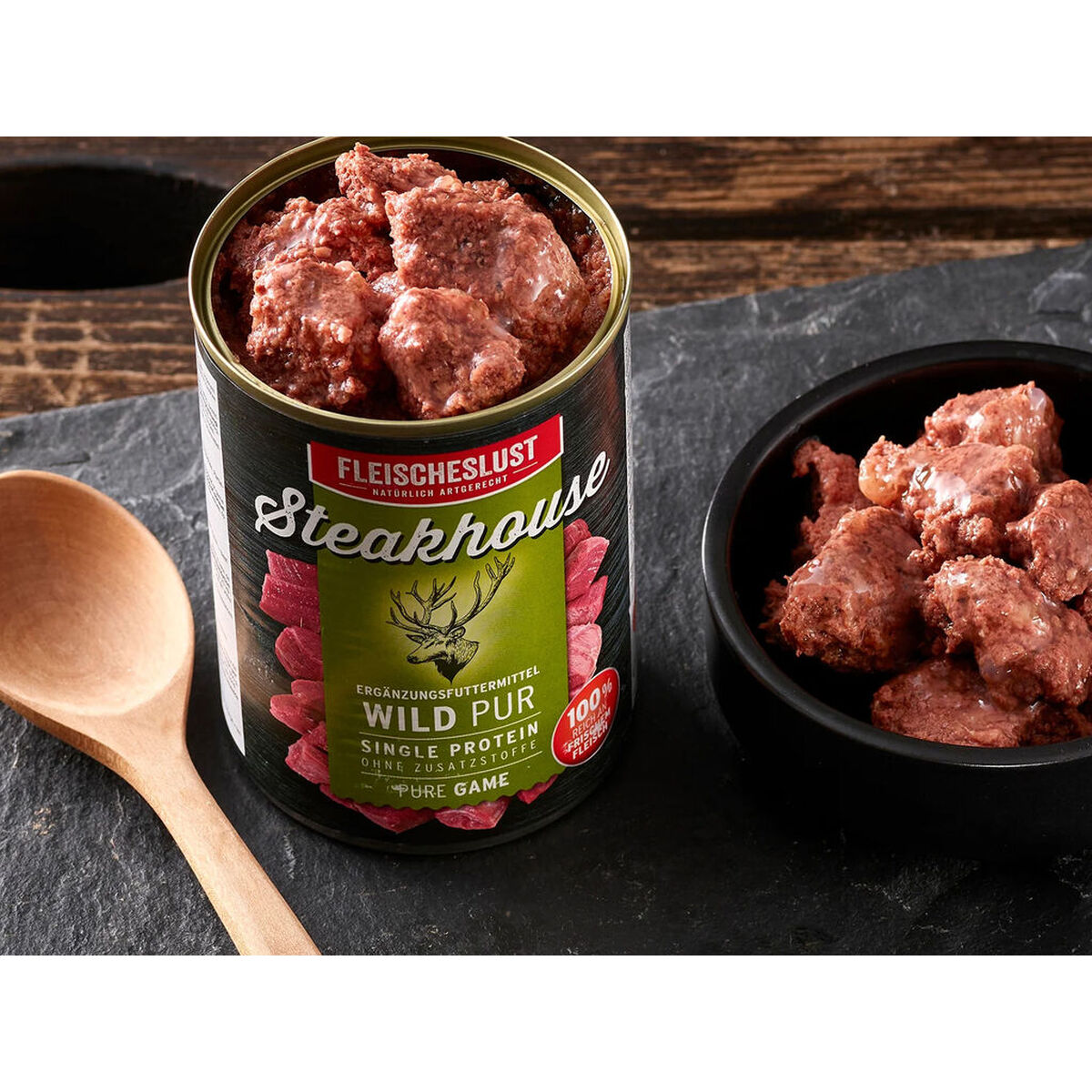 Wet food Fleischeslust Pure 400 gr Deer, view 3