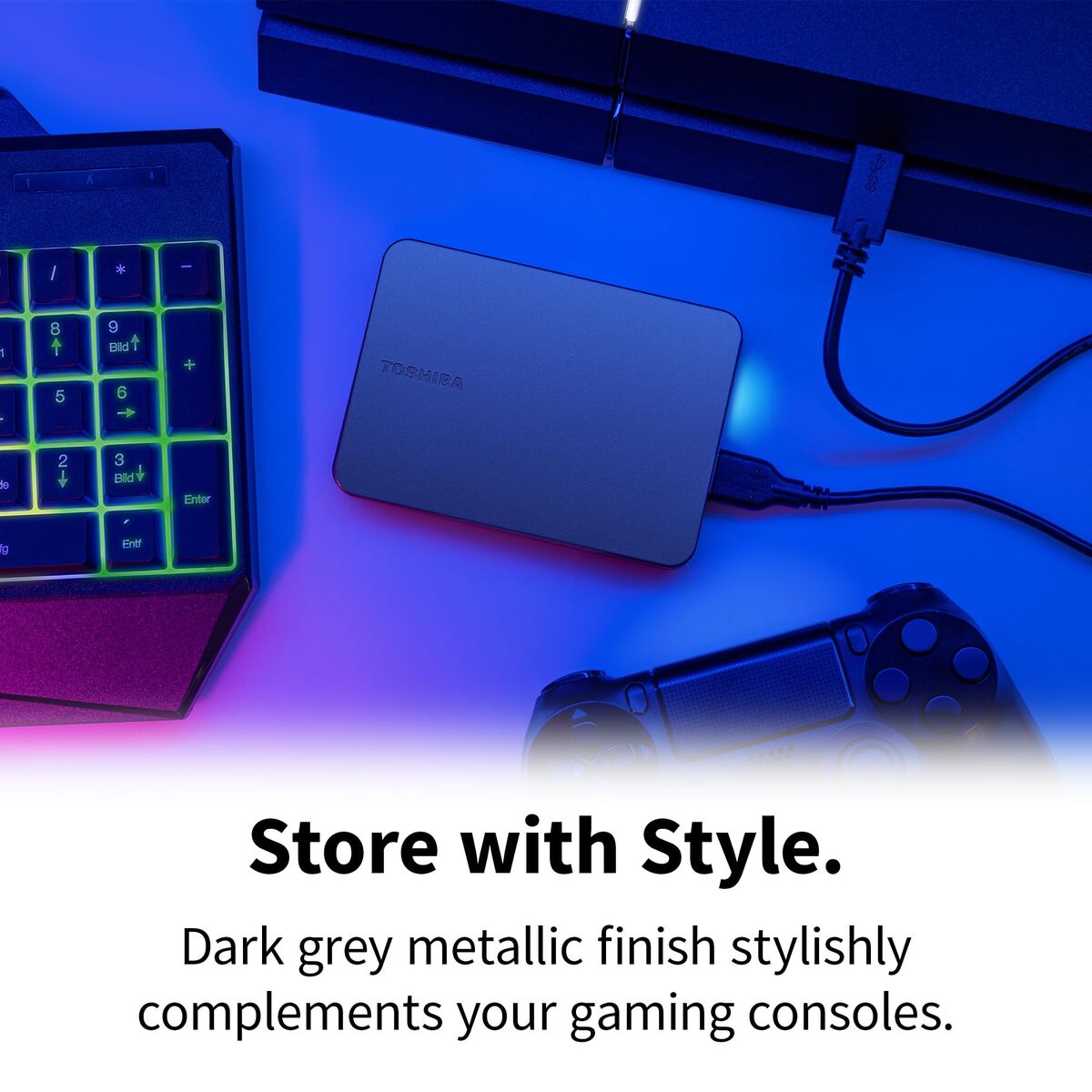 Picture of External Hard Drive Toshiba HDTX240EK3CA Black 4 TB HDD Shell Magnetic