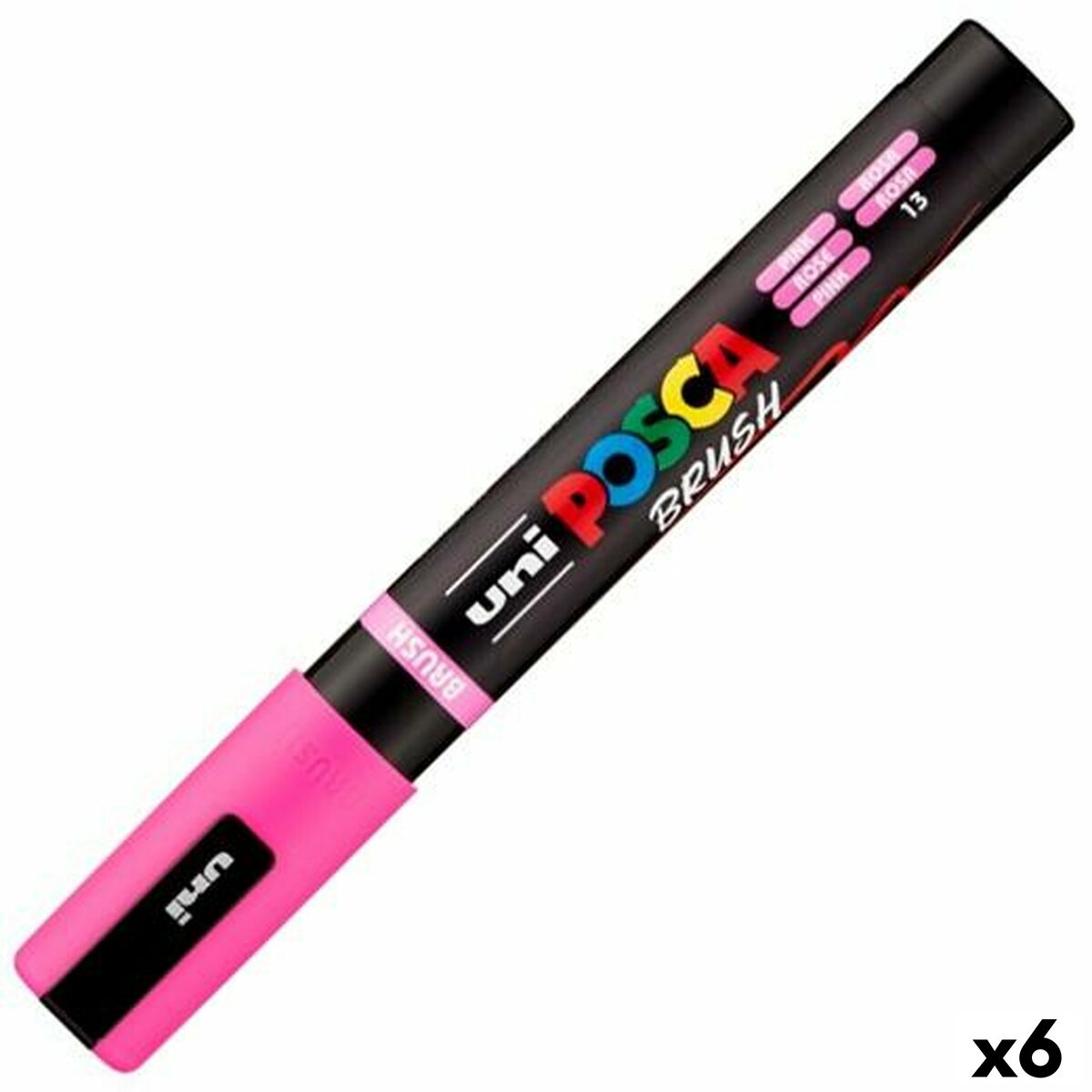 Μαρκαδόρος BRUSH POSCA PC-5BR Ροζ (x6)