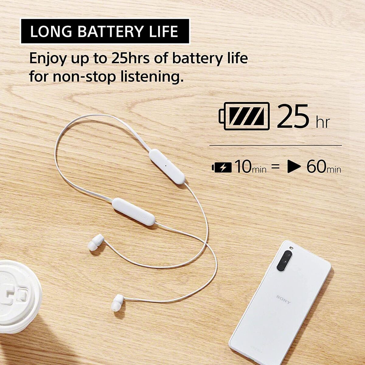 Bluetooth Headphones Sony WI-C100 Beige Grey