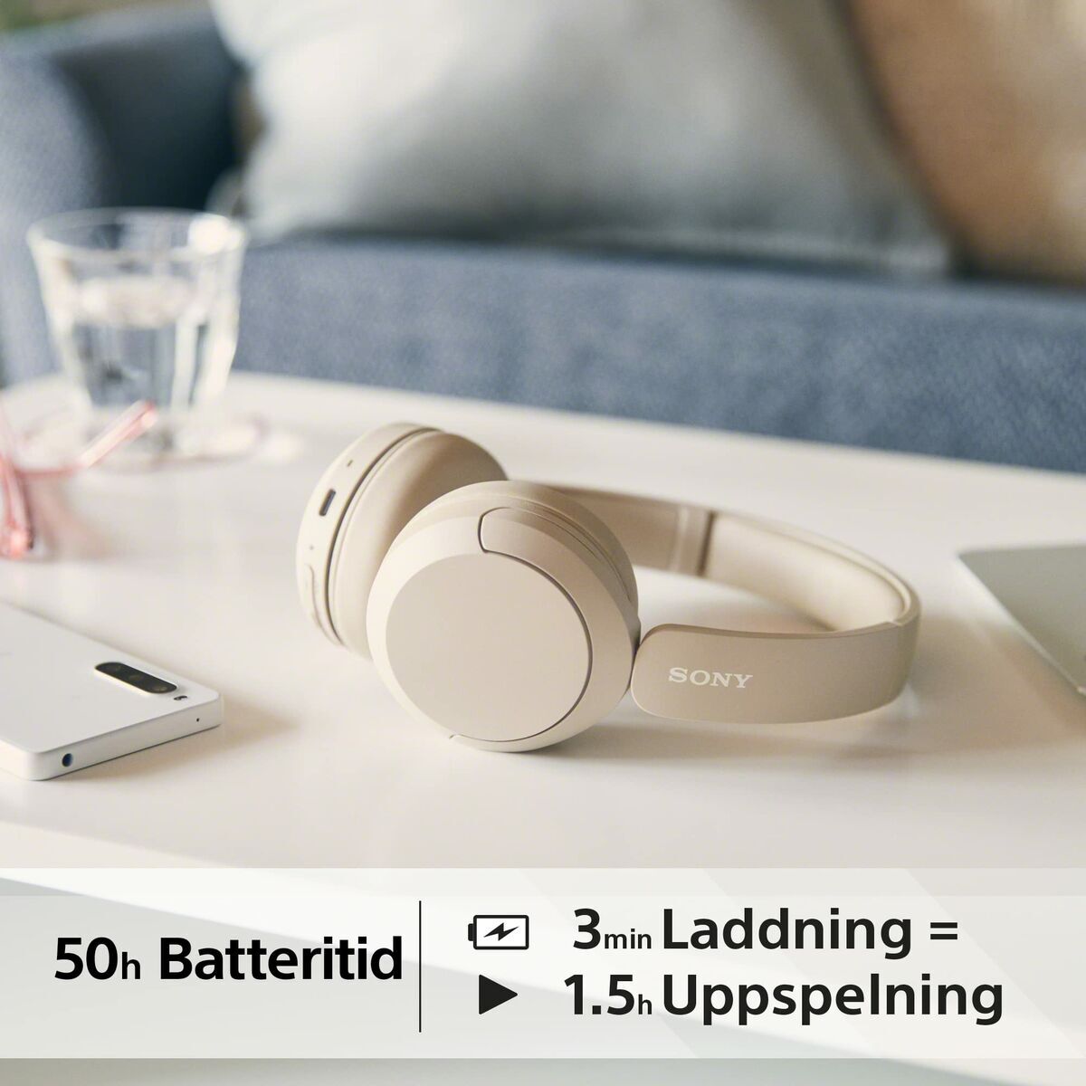 Bluetooth Headphones Sony WH-CH520 Cream