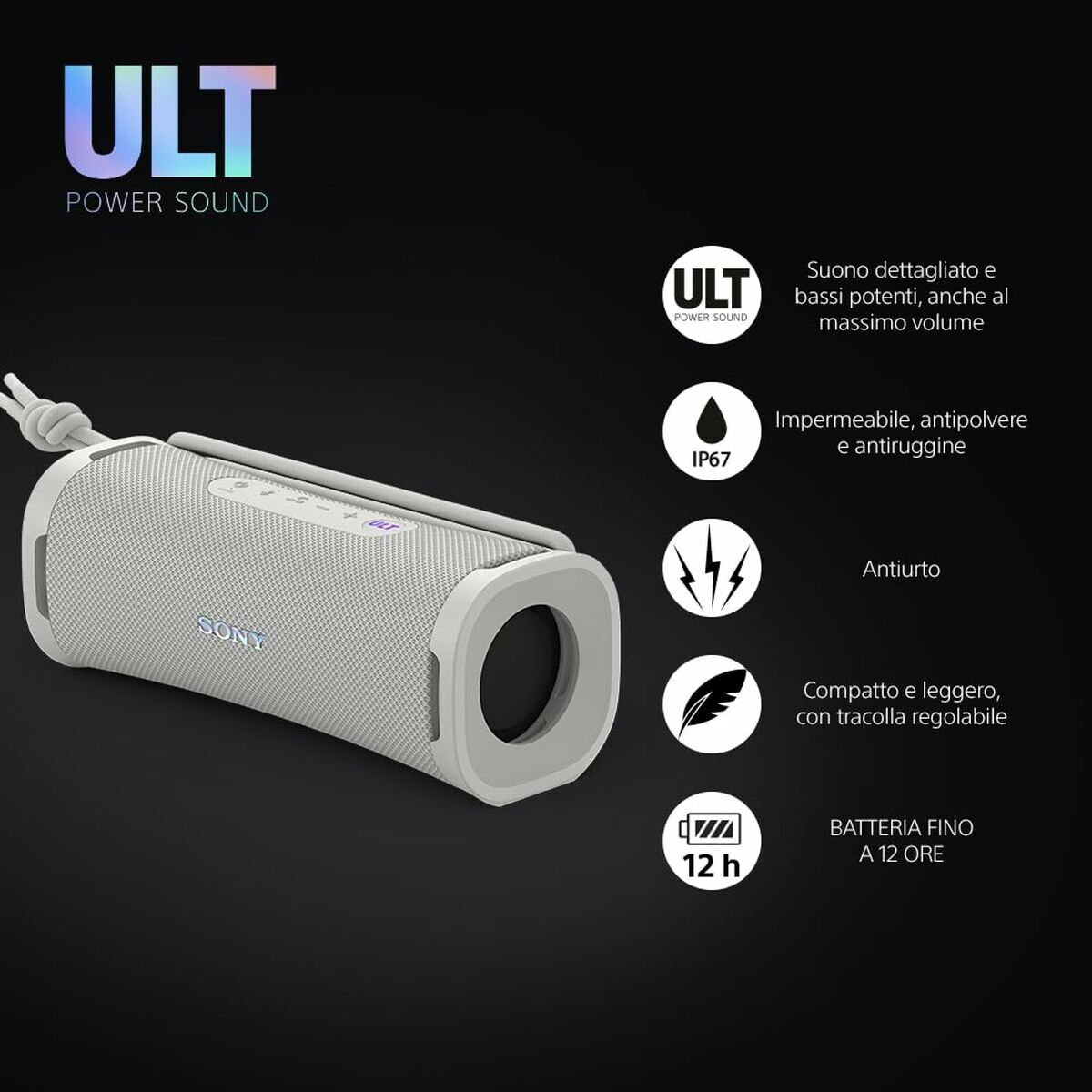 Nešiojamos Bluetooth garso kolonėlės Sony SRS-ULT10W Balta
