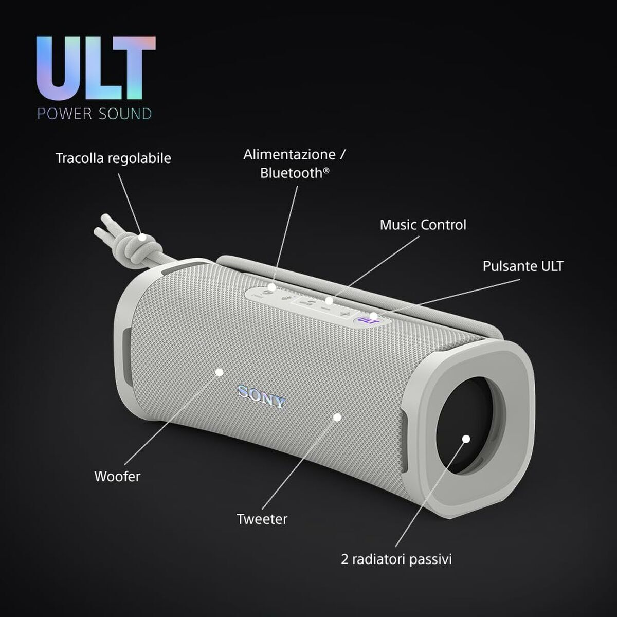 Nešiojamos Bluetooth garso kolonėlės Sony SRS-ULT10W Balta