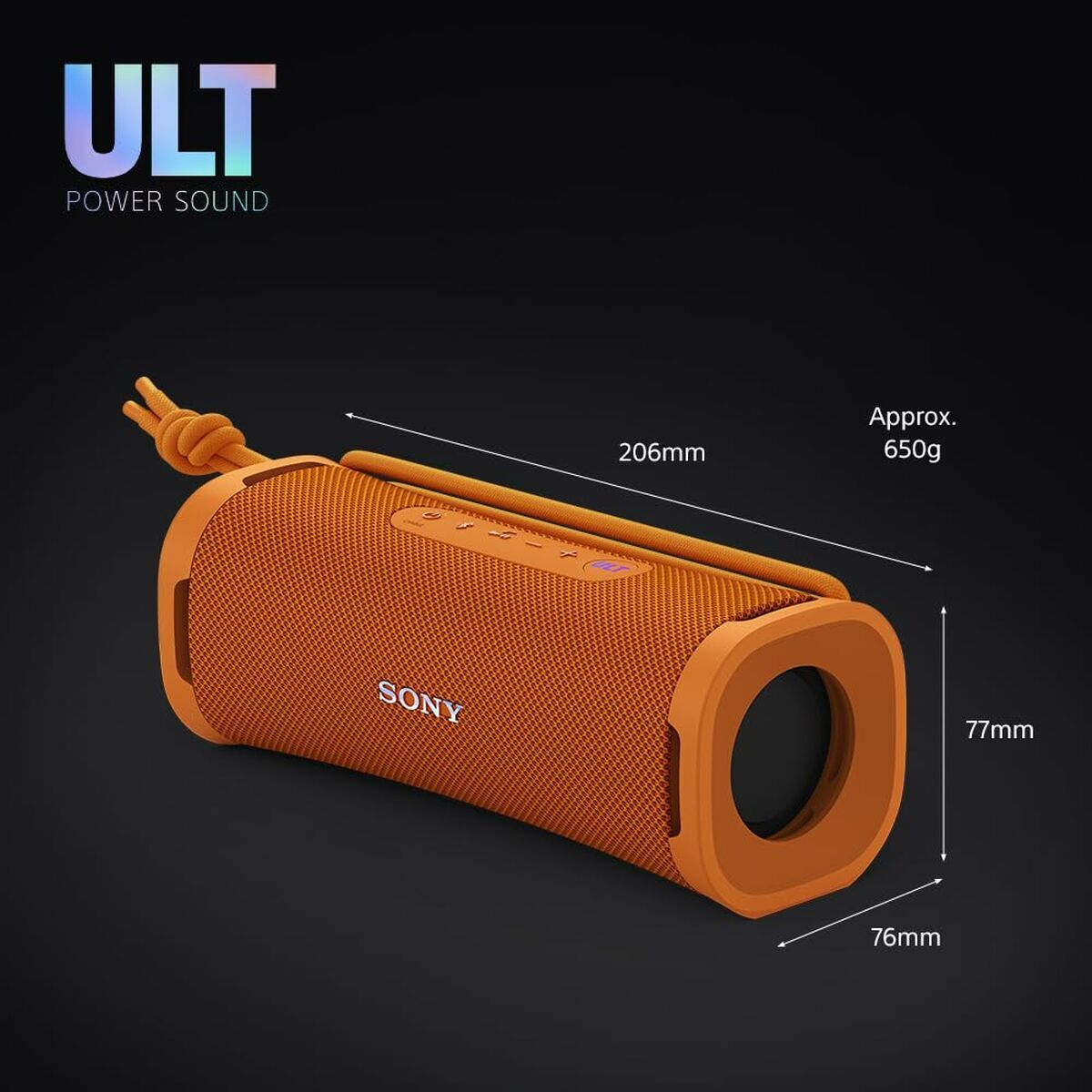 Nešiojamos Bluetooth garso kolonėlės Sony SRSULT10D Juoda Oranžinė