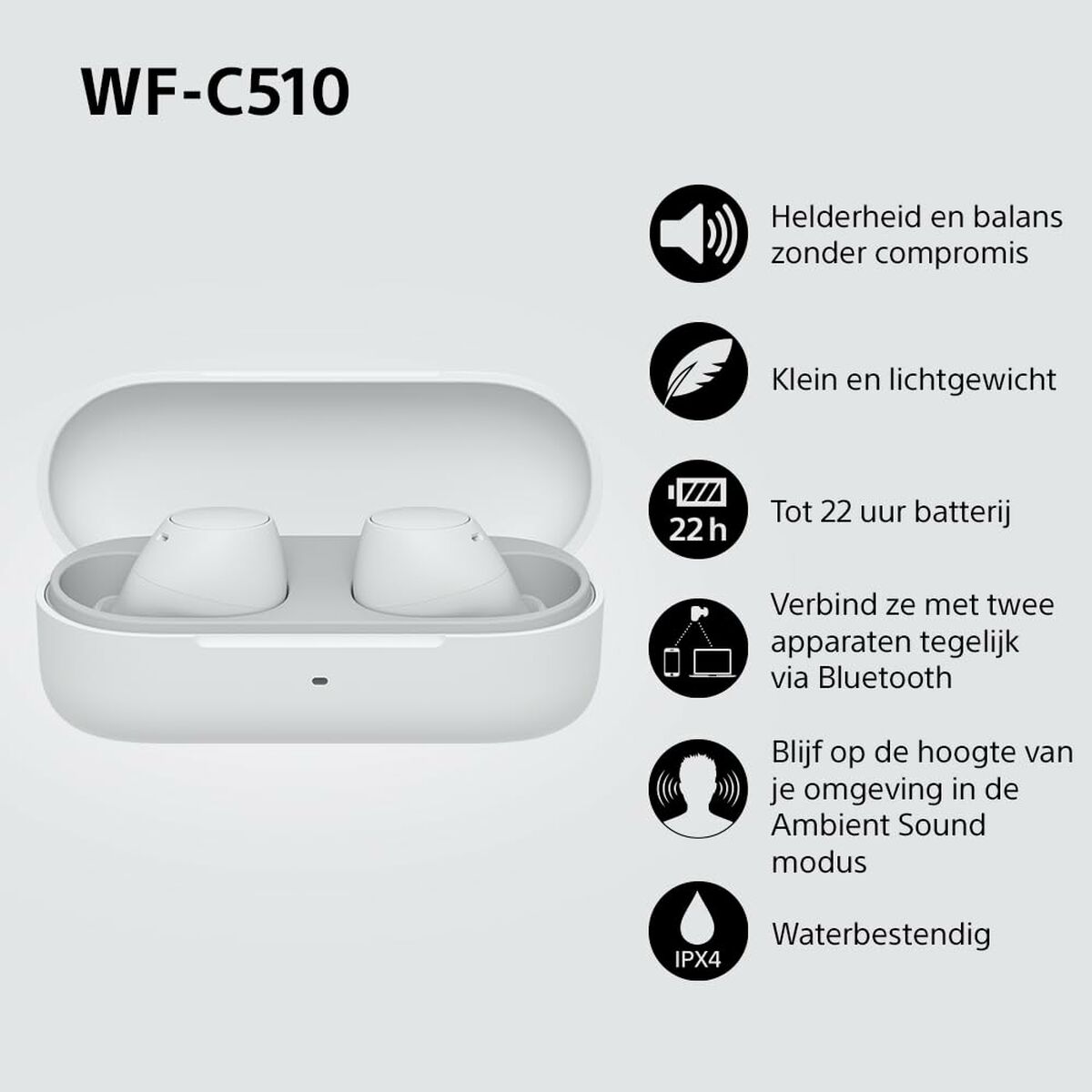 Bluetooth Headphones Sony WF-C510 White