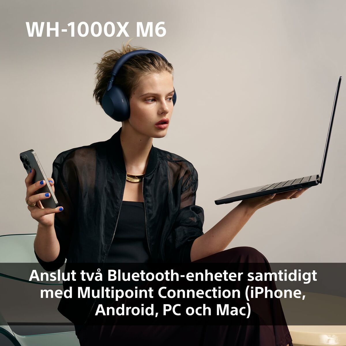 Headphones Sony WH1000XM6B.CE7 Black