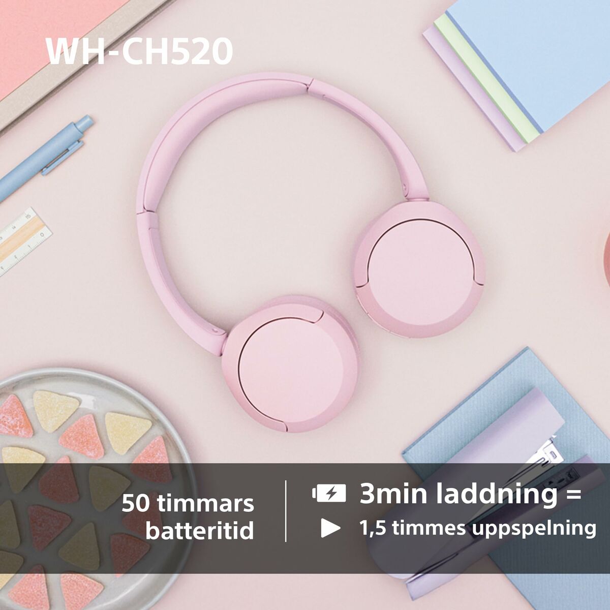 Picture of Headphones with Headband Sony WHCH520Y * Yellow