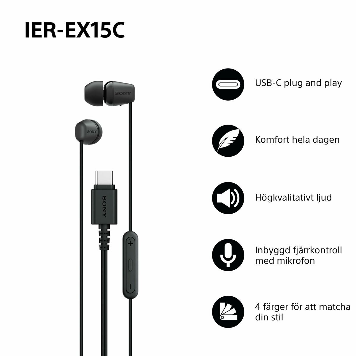 Picture of Headphones Sony IEREX15CB Black