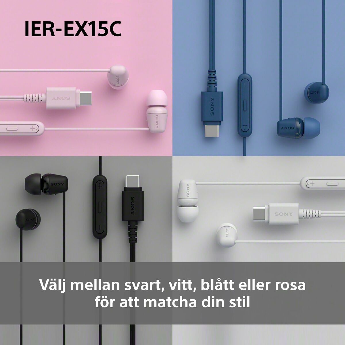 Headphones Sony IEREX15CB Black