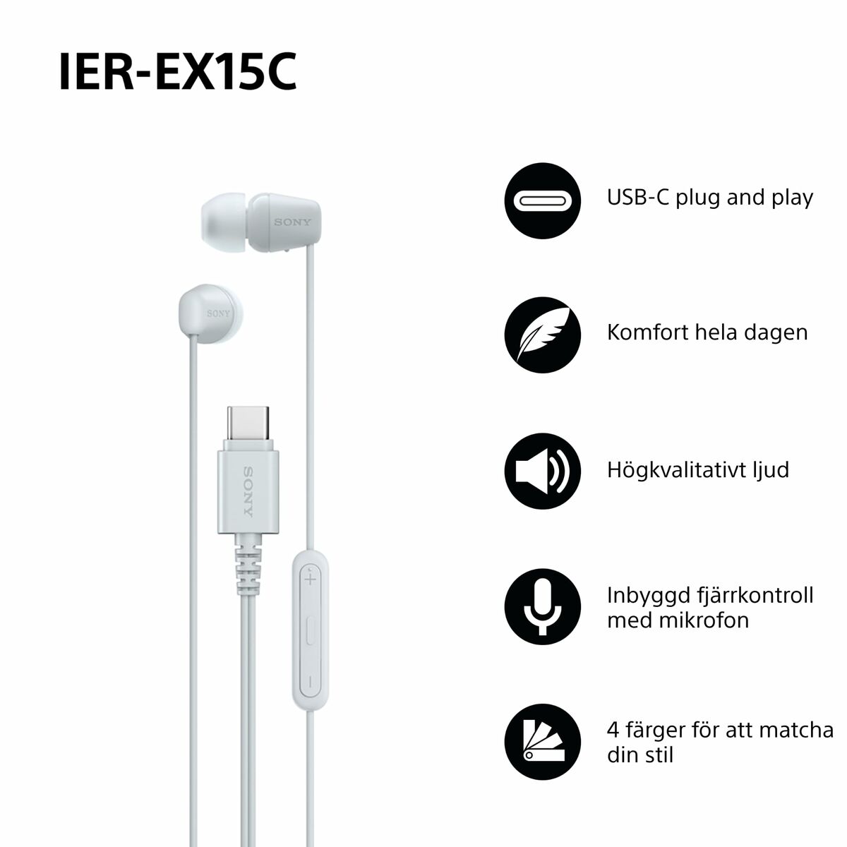 Picture of Headphones Sony IEREX15CW