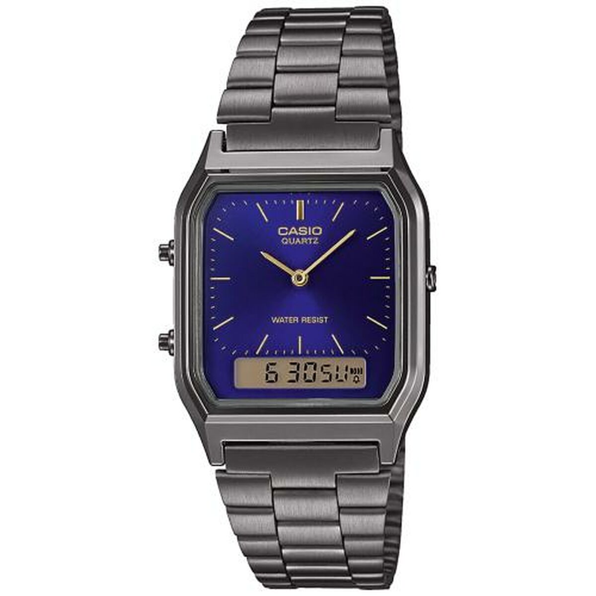 Ανδρικά Ρολόγια Casio AQ-230EGG-2AEF Μαύρο Ασημί