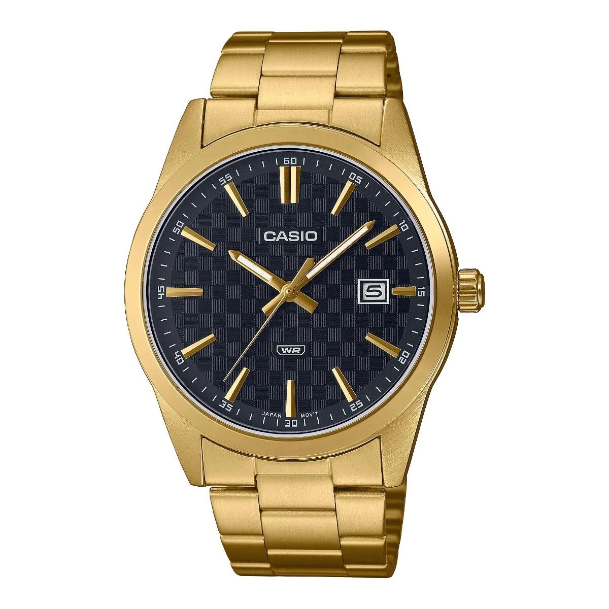 Herrernes Casio DATE Carbon Look Dial Ur - Gold Serie - Sort (Ø 41 mm)