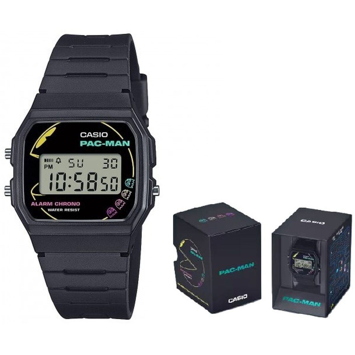 Unisex Ρολόγια Casio F-91 - PACMAN Series Limited Edition Μαύρο (Ø 35 mm)