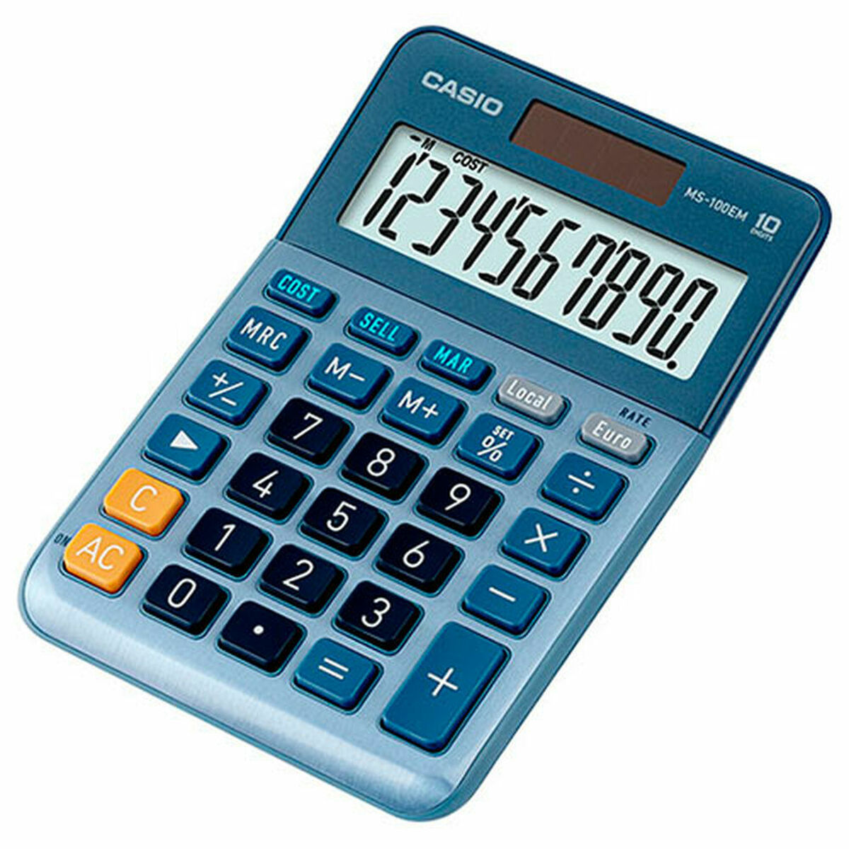 Calculatrice Casio MS-100EM Bleu Multicouleur Plastique