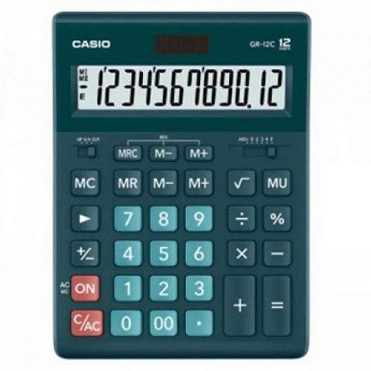 Rekenmachine Casio GR-12C-DG Zwart Groen Plastic