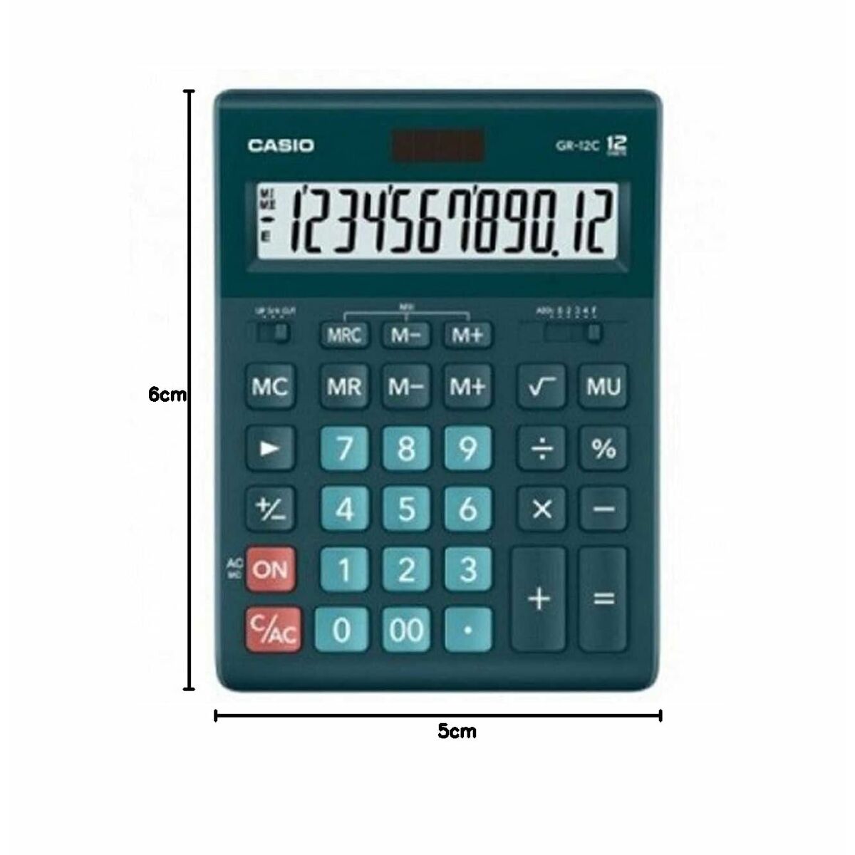 Rekenmachine Casio GR-12C-DG Zwart Groen Plastic