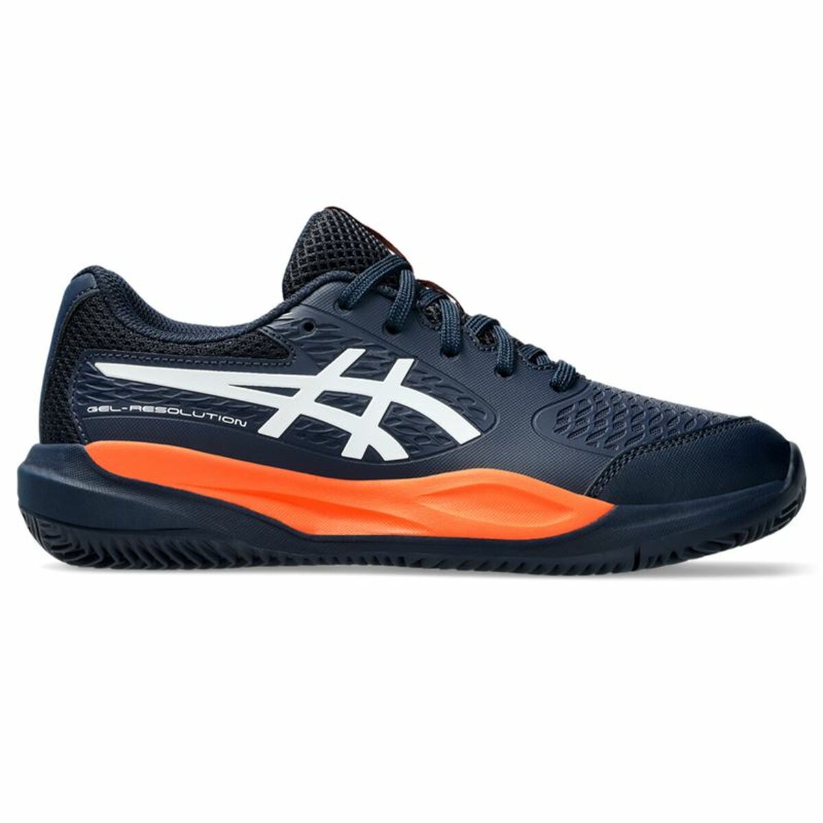 Chaussures de Tennis pour Femmes Asics Gel-Resolution X Gs Clay Noir Bleu foncé