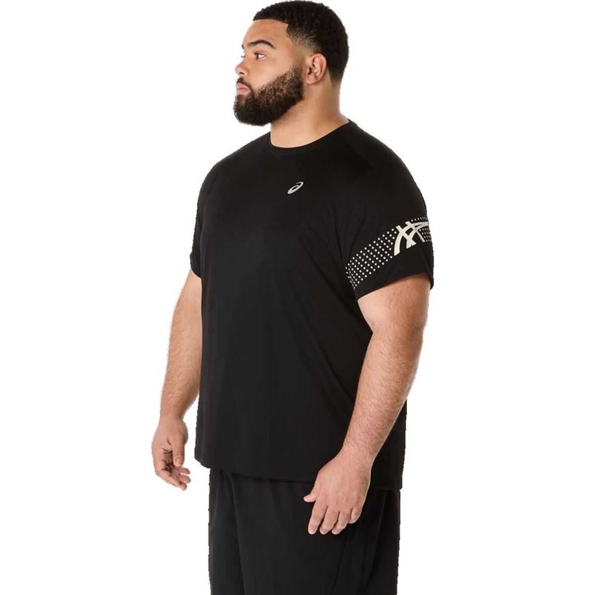 Heren-T-Shirt met Korte Mouwen Asics Icon Zwart