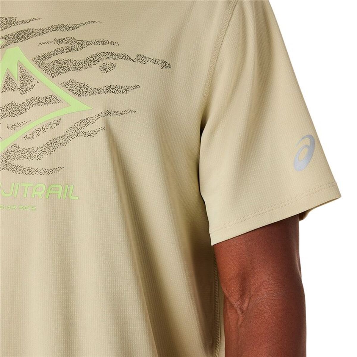 Heren-T-Shirt met Korte Mouwen Asics Fujitrail Logo Beige