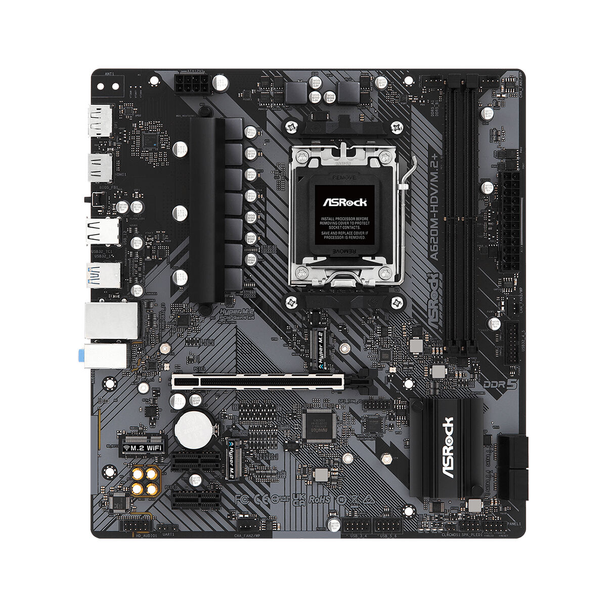 Carte Mère ASRock A620M-HDV/M.2+ AMD AMD AM5