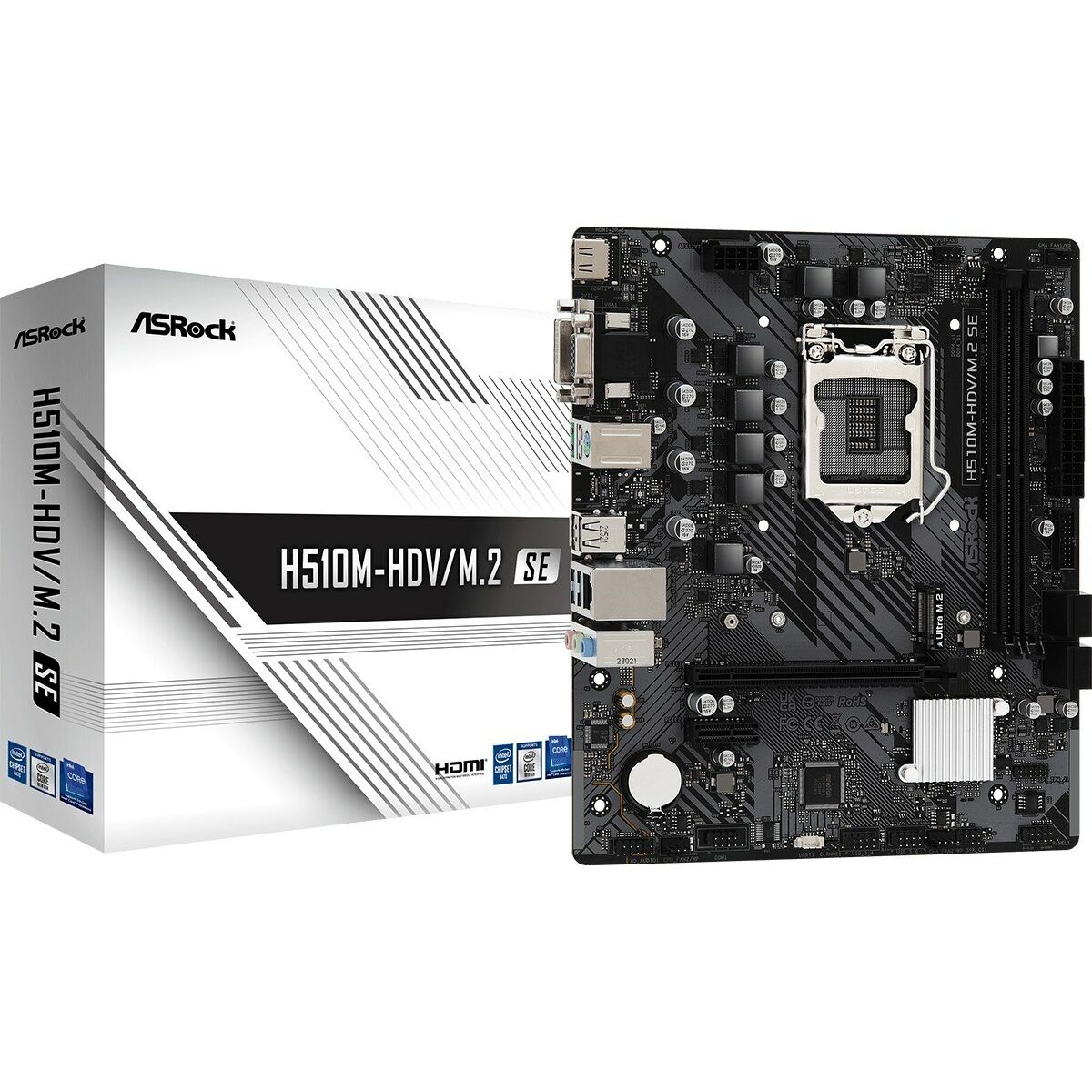 Motherboard ASRock H510M-HDV/M.2 SE LGA 1200 Intel H470 Picture of Motherboard ASRock H510M-HDV/M.2 SE LGA 1200 Intel H470