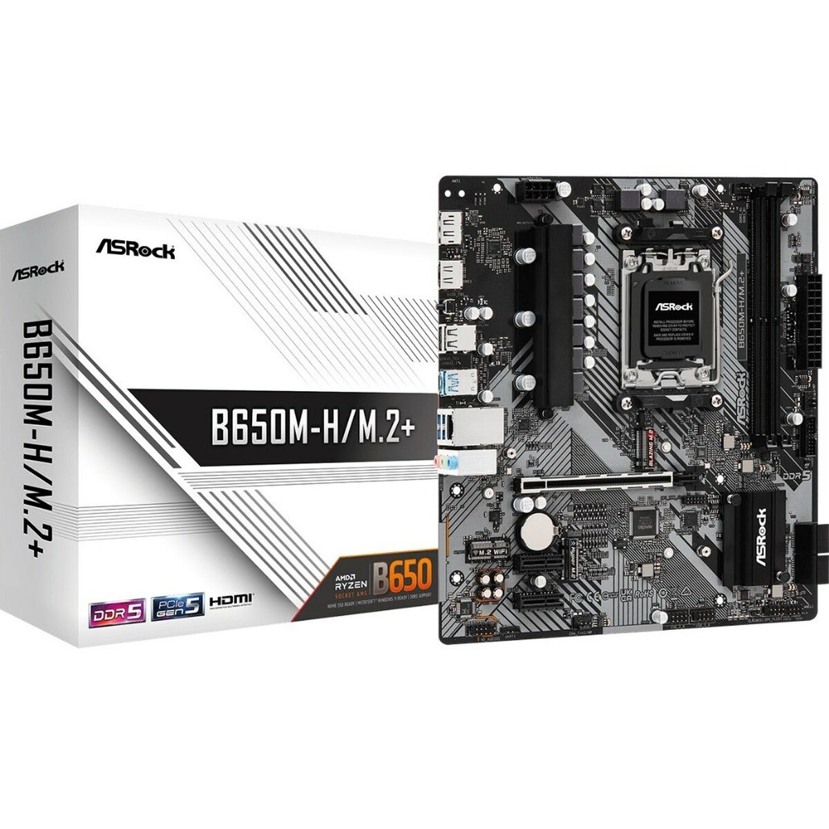 Motherboard ASRock B650M-H/M.2+ AMD B650 AMD AM5 Picture of Motherboard ASRock B650M-H/M.2+ AMD B650 AMD AM5