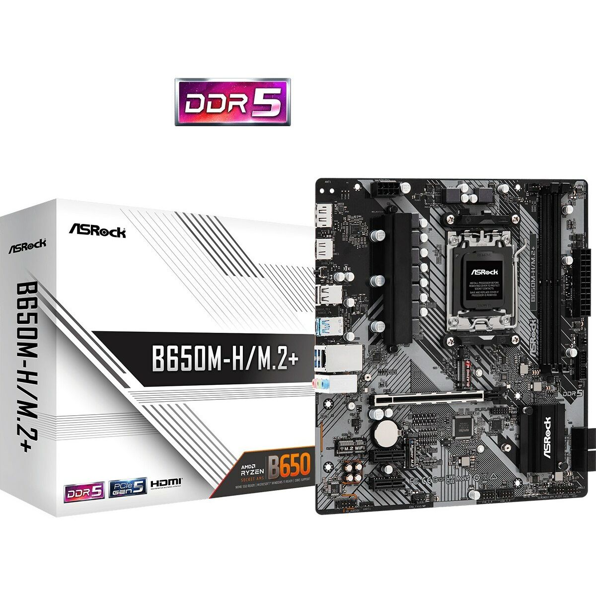 Picture of Motherboard ASRock B650M-H/M.2+ AMD B650 AMD AM5