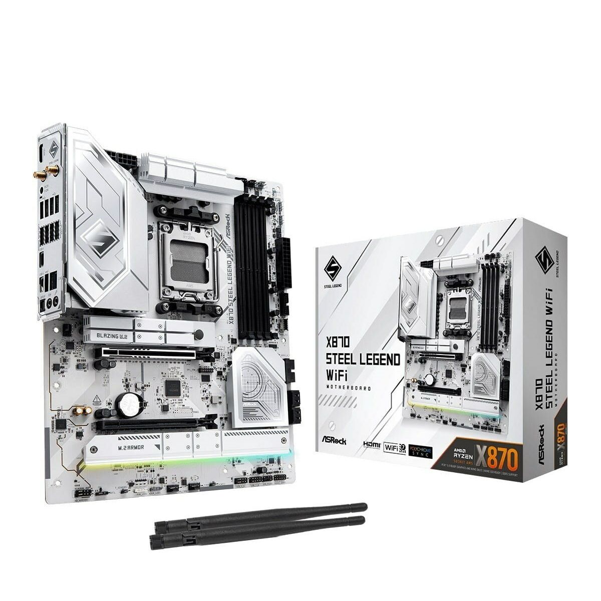 Bundkort ASRock X870 Steel Legend WiFi Intel Wi-Fi 6 AMD AM5 AMD X870