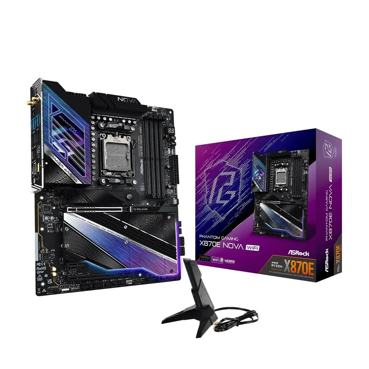 Afbeeldingen van Motherboard ASRock X870E Nova WiFi Intel Wi-Fi 6 AMD AM5 AMD X870 (AMD AM5)